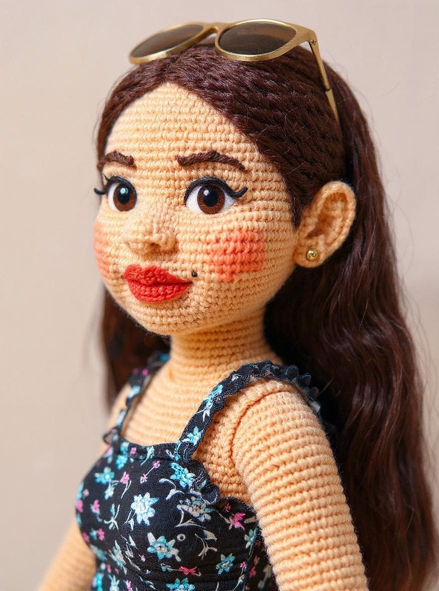 Knitted Doll cartoon style example