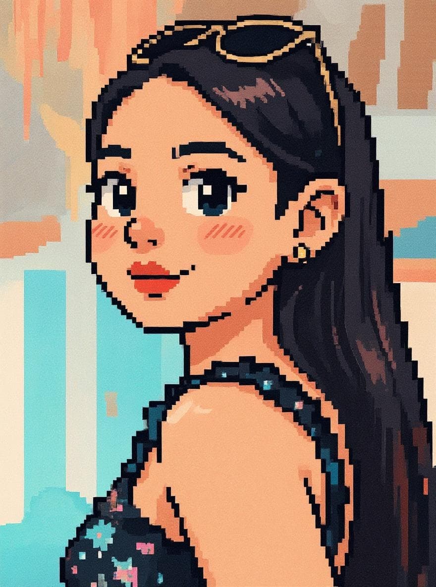 Pixel cartoon style example